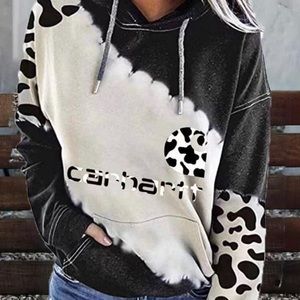 Carhartt cow print hoodie, size M